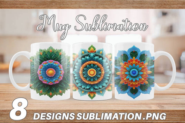 Mug Wrap Floral Mandala Sublimation artnoy 