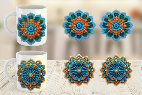 Mug Wrap Floral Mandala Sublimation artnoy 