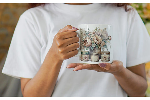 Mug Wrap Floral Metal Tin Sublimation artnoy 