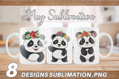 Mug Wrap Floral Panda Sublimation artnoy 