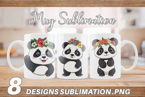 Mug Wrap Floral Panda Sublimation artnoy 