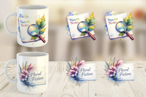 Mug Wrap Floral Reading Quotes Sublimation artnoy 