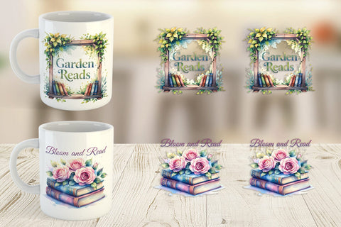 Mug Wrap Floral Reading Quotes Sublimation artnoy 