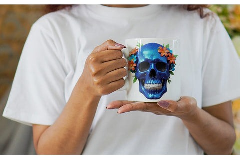 Mug Wrap Floral Skull Sublimation artnoy 