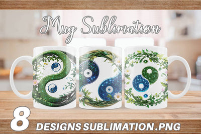 Mug Wrap Floral Yin-Yang Sublimation artnoy 