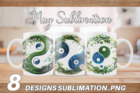 Mug Wrap Floral Yin-Yang Sublimation artnoy 