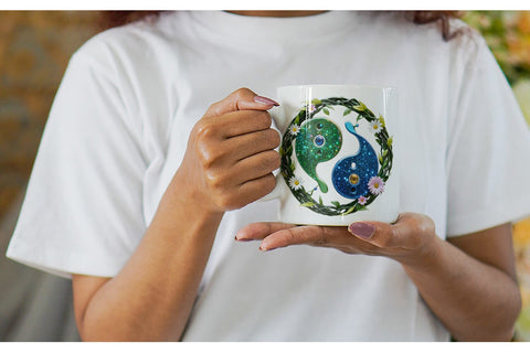 Mug Wrap Floral Yin-Yang Sublimation artnoy 
