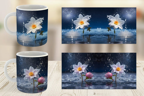 Mug Wrap Flower and Water Sublimation artnoy 