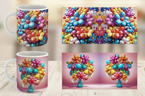 Mug Wrap Flower Balloon Sublimation artnoy 