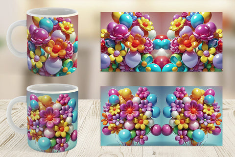 Mug Wrap Flower Balloon Sublimation artnoy 