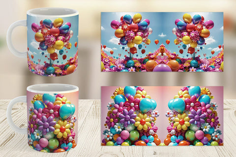 Mug Wrap Flower Balloon Sublimation artnoy 