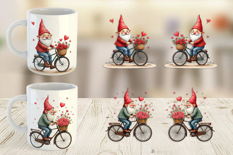 Mug Wrap Flower Bike Gnome Sublimation artnoy 