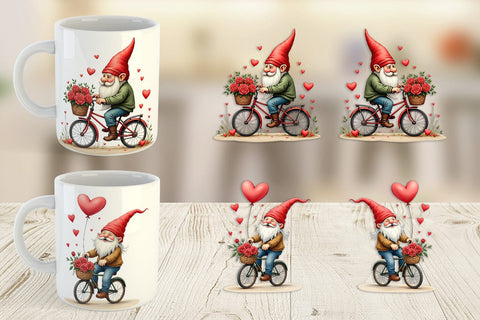 Mug Wrap Flower Bike Gnome Sublimation artnoy 