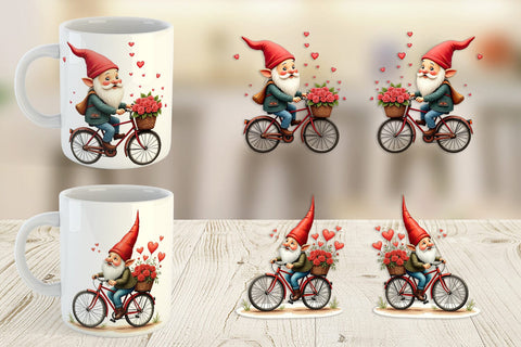 Mug Wrap Flower Bike Gnome Sublimation artnoy 