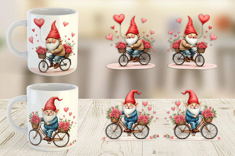 Mug Wrap Flower Bike Gnome Sublimation artnoy 