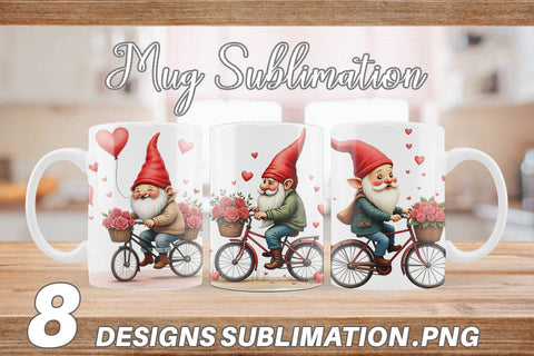 Mug Wrap Flower Bike Gnome Sublimation artnoy 