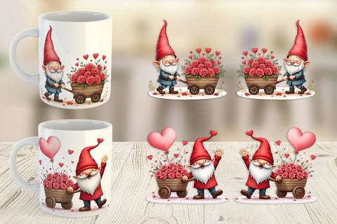 Mug Wrap Flower Cart Gnome Sublimation artnoy 