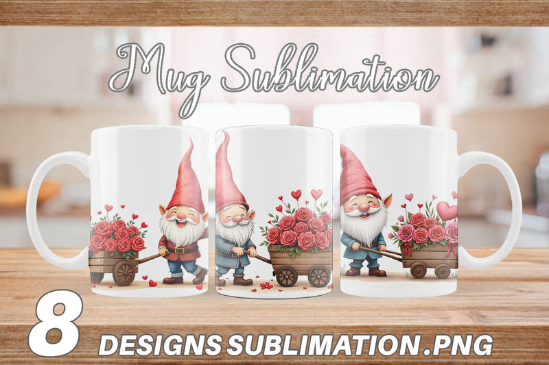 Mug Wrap Flower Cart Gnome Sublimation artnoy 