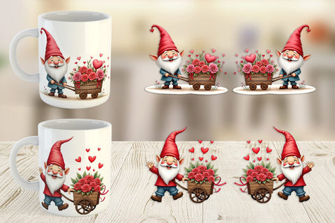 Mug Wrap Flower Cart Gnome Sublimation artnoy 