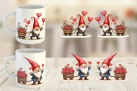 Mug Wrap Flower Cart Gnome Sublimation artnoy 