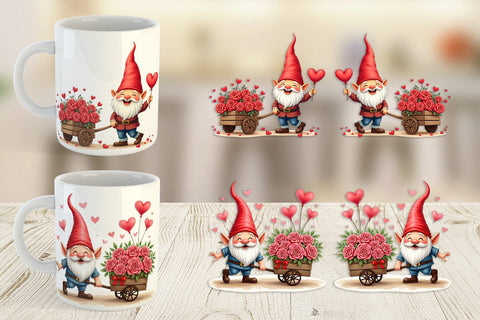 Mug Wrap Flower Cart Gnome Sublimation artnoy 