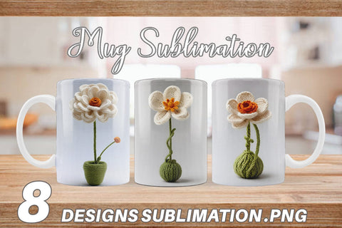 Mug Wrap Flower Embroidery Sublimation artnoy 
