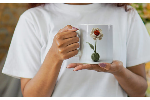 Mug Wrap Flower Embroidery Sublimation artnoy 