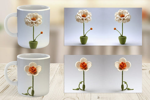 Mug Wrap Flower Embroidery Sublimation artnoy 