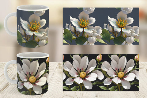 Mug Wrap Flower Pattern Sublimation artnoy 