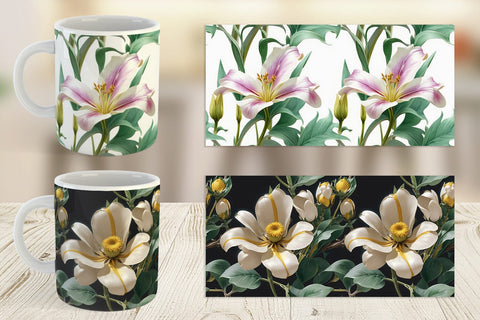 Mug Wrap Flower Pattern Sublimation artnoy 