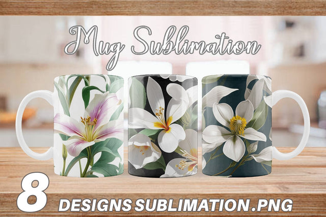 Mug Wrap Flower Pattern Sublimation artnoy 