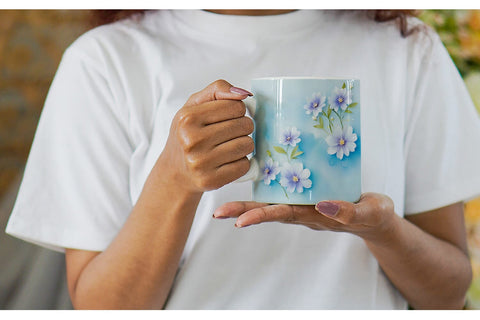Mug Wrap Flower Pattern Watercolor Sublimation artnoy 