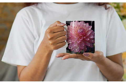 Mug Wrap Flower Pink Dahlia Glitter Sublimation artnoy 
