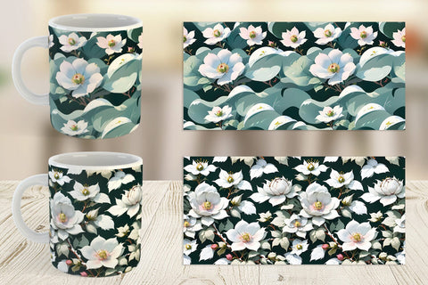 Mug Wrap Flower Seamless Pattern Sublimation artnoy 