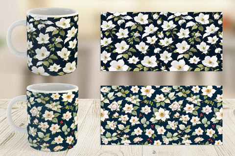 Mug Wrap Flower Seamless Pattern Sublimation artnoy 