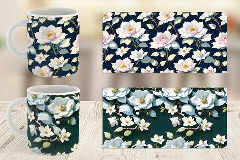 Mug Wrap Flower Seamless Pattern Sublimation artnoy 