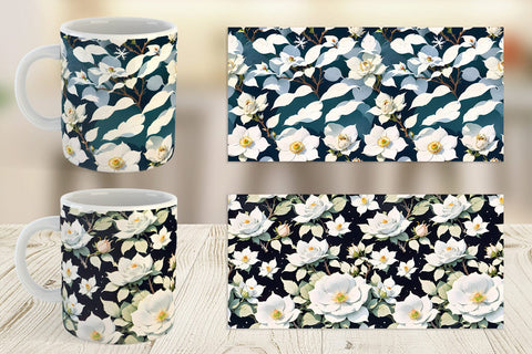 Mug Wrap Flower Seamless Pattern Sublimation artnoy 