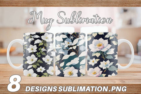 Mug Wrap Flower Seamless Pattern Sublimation artnoy 