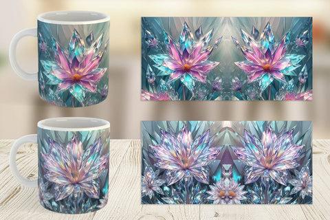 Mug Wrap Flower Stained Glass Sublimation artnoy 