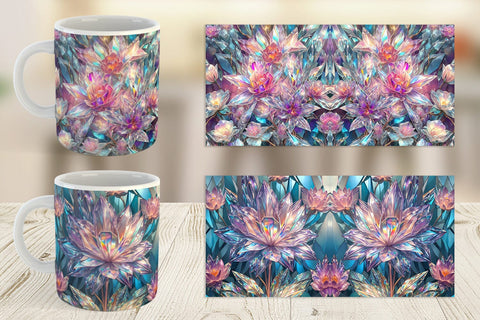 Mug Wrap Flower Stained Glass Sublimation artnoy 