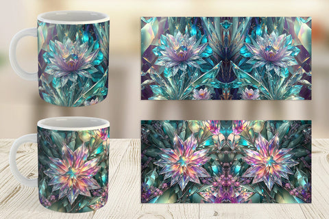 Mug Wrap Flower Stained Glass Sublimation artnoy 