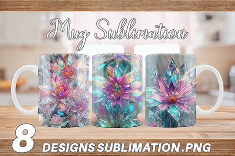 Mug Wrap Flower Stained Glass Sublimation artnoy 