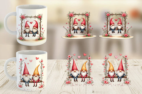 Mug Wrap Flower Swing Gnome Sublimation artnoy 