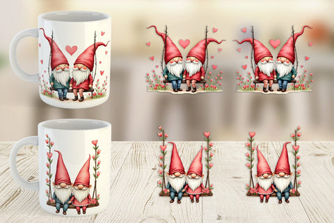 Mug Wrap Flower Swing Gnome Sublimation artnoy 