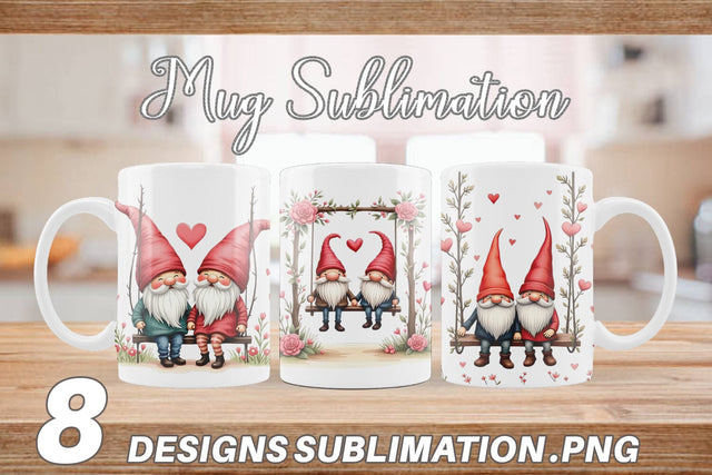 Mug Wrap Flower Swing Gnome Sublimation artnoy 