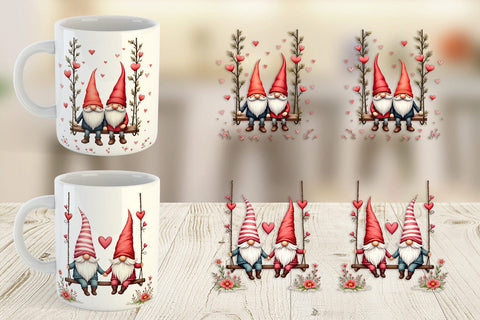 Mug Wrap Flower Swing Gnome Sublimation artnoy 