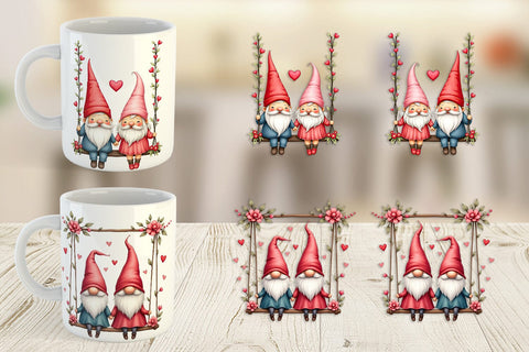 Mug Wrap Flower Swing Gnome Sublimation artnoy 