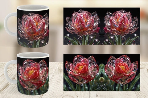 Mug Wrap Flower Tulips Glitter Sublimation artnoy 