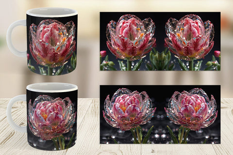 Mug Wrap Flower Tulips Glitter Sublimation artnoy 