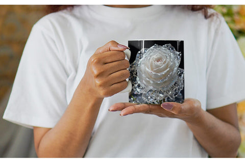 Mug Wrap Flower White Rose Glitter Sublimation artnoy 